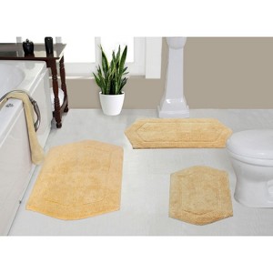 Waterford Collection Tufted Bath Rug, Extra Soft and Absorbent, Non-Slip Bath Mats, Machine Washable bath rugs for Bathroom, 3 Piece Set, Yellow - 1 of 4