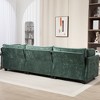 111.42*32.28in 3-Seater Chenille Deep Sofa,Comfy 3-Seater Couch,Conforms to body curves,with ultra-soft cushions&Side Pocket for Living Room,Office. - 4 of 4