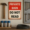 Private Sign Do Not Read Oops Too Lates Funny Tin Metal Sign 12x8 Inch - 4 of 4
