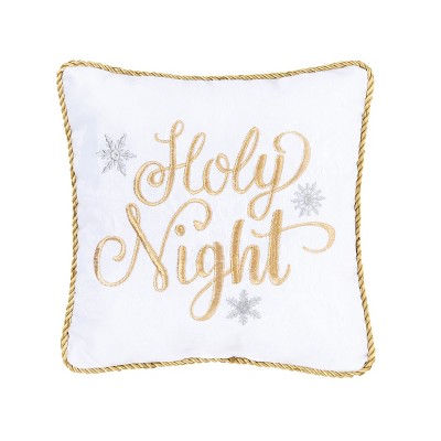 C&F Home 10" x 10" Holy Night Embroidered Pillow