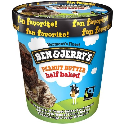 Ben & Jerry's Peanut Butter Half Baked Ice Cream - 16oz : Target