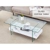 Dolonm 43.3 in. L x 23.6 in. W Two-Tier Coffee Table with Tempered Glass Top & MDF Base, 250lb Capacity Modern Living Room Table - 2 of 4