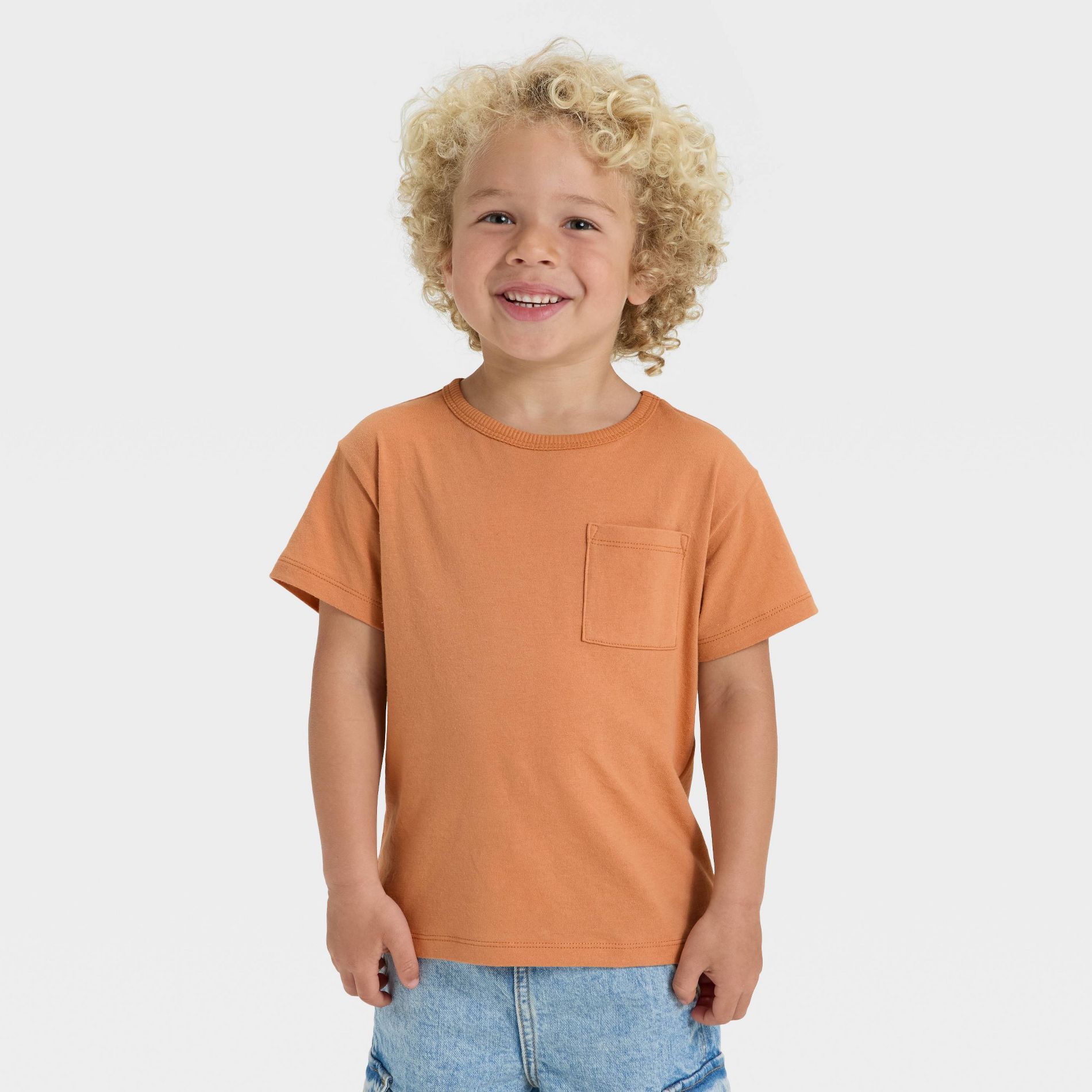 Toddler Boys' Short Sleeve Relaxed T-Shirt - Cat & Jack™ Orange 18M