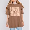 Pumpkin Season Stacked Distressed - Women's Garment Dyed Graphic T-Shirt - 3 of 4