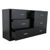 CAVINAS 6 Drawers Dresser for Bedroom,Modern Dresser with Golden Handles for Kids Room,Living Room,Entry and Hallway,White/Black - 4 of 4