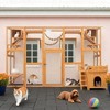Weatherproof Outdoor Catio Cat Enclosure, Natural Wood Cat House with Litter Box Area & Climbing Shelves, Outdoor Cat Playground Shelter - Nertpow - 3 of 4