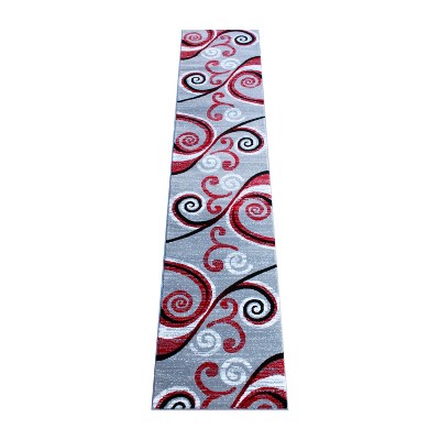 Emma and Oliver Scraped Look Ultra Soft Plush Pile Olefin Accent Rug in Swirl Pattern, Jute Backing