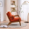 Karl Home Mid Century Solid Wood Accent Chair Upholstered Armchair with an Extra Pillow - 3 of 4