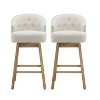 GDFStudio Combes Upholstered 33 Inch Swivel Barstools (Set of 2) - 2 of 4