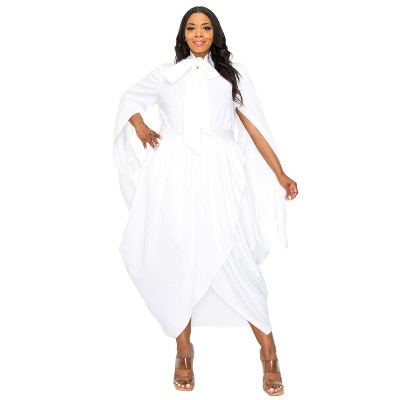 L I V D Women's Tina Tulip Hem Cape Sleeve Pocket Dress