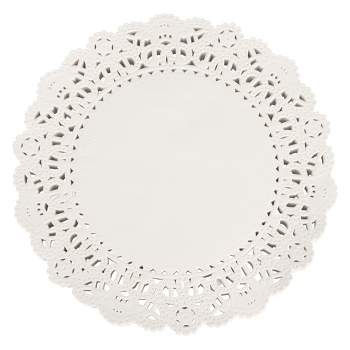 School Smart Paper Die Cut Round Lace Doily, 6 Inches, White, Pack of 100
