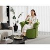 Lyngins Modern Upholstered Single Sofa Swivel Chair with Gold Metal Legs,Accent Round Armchair for Bedroom,Office - 3 of 4