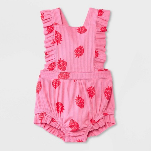 Baby Girls' Romper - Cat & Jack™ Pink 6-9m : Target