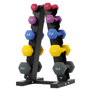 Gulches Color Neoprene Dumbbell Set with Rack, Multiple Weight Options, Set - 1 of 4