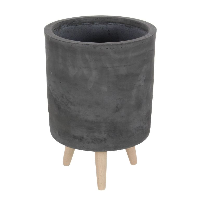 Set of 3 Planters with Wooden Legs - Olivia & May, 4 of 17