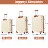 NAYSAYE Luggage Set 3 Piece with 20 Inch 24 Inch 28 Inch Spinner Suitcase for Travel Use, White, 19"*12.6"*28" - 3 of 4