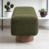 Upholstered Dining Bench with Boucle Fabric, No-Assembly Entryway or Bedroom Bench, 50" Long with Wood Legs, Accent Ottoman for Dining Room - 4 of 4
