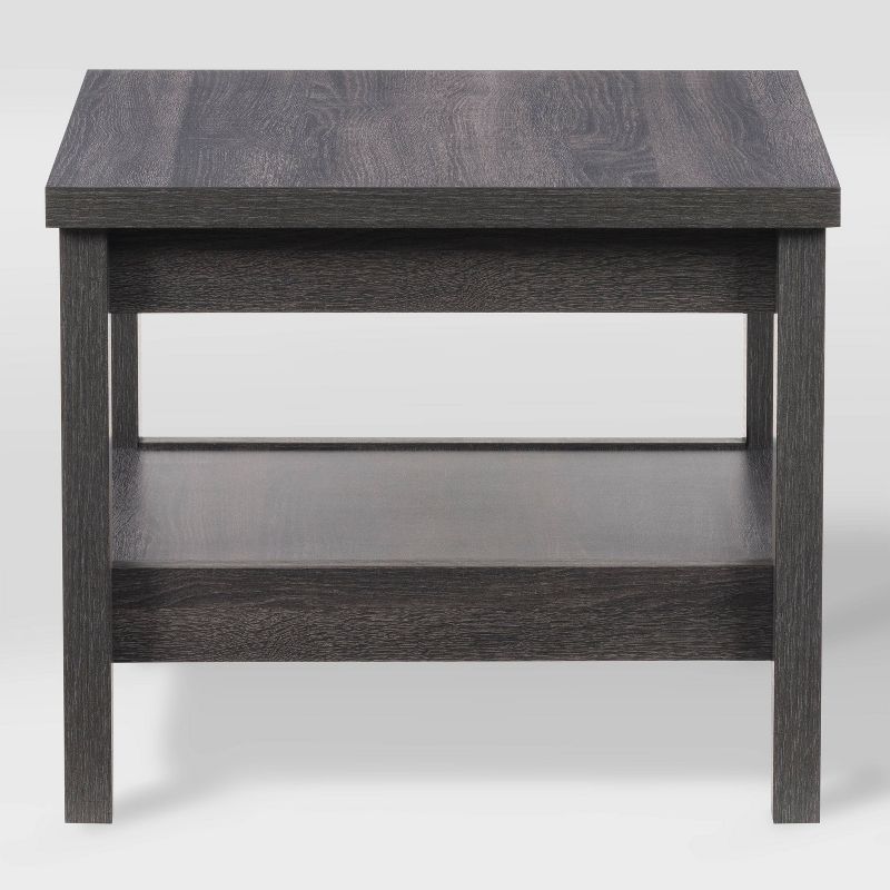 Hollywood Side Table with Shelf Dark Gray - CorLiving, 4 of 9