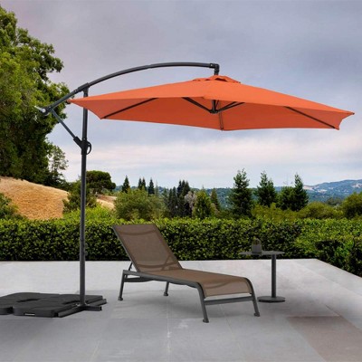 Whiteline Modern Living UM1683-ORG Aiden Standing Umbrella,Polyester Fabric in Orange and Aluminum Pole