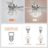 Parrot Uncle 52" Modern Crystal Ceiling Fan with Light and Remote for bedroom, kitchen - 4 of 4