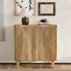 SAINTCY Rustic Mango Wood Storage Cabinet - Fluted Design Accent Cabinet with Adjustable Shelf for Dining Room, Kitchen & Living Room - 2 of 4