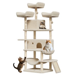 COZONY Multi-Level Cat Tree Tower for Indoor Cats –Cat Furniture with Condo, Hammocks, Plush Perches, Basket, Dangling Toys Sisal Scratching Posts - 1 of 4
