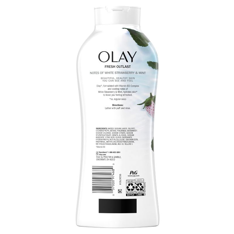 Olay Fresh Outlast Body Wash White Strawberry &#38; Mint - 22 fl oz, 3 of 12