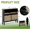 Jojoka Farmhouse Fluted Shoe Storage Cabinet with 4 Flip Drawers and Adjustable Shelves for Entryway - 2 of 4