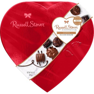 Russell Stover Valentine's Assorted Chocolates Red Foil Heart - 10oz