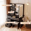 DYHOME Makeup Vanity Desk with Mirror and Lights & Charging Station, with 6 Drawers, Jewelry Storage, Make Up Table Set, Makeup Desk Stool Included - 4 of 4