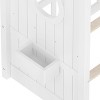 KWPZQEB House Shape Montessori House Bed, Wood Floor Bed with Storage Rack and Roof, Playhouse Bedframe for Kids, No Box Spring Needed - 4 of 4