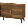 Vynxaria Mid-Century Modern TV Stand, Brown Finish, Max TV Size 63 in. - 3 of 4