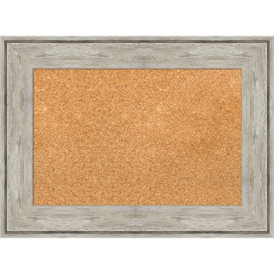 Crackled Metallic Framed Natural Cork Bulletin Board