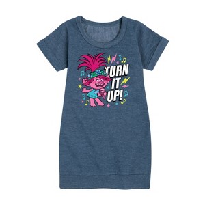 - Trolls - Turn It Up Poppy Graphic Short Sleeve Fleece Dress - 1 of 4