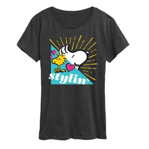 Women's - Peanuts - Snoopy Woodstock Stylin Short Sleeve Graphic T-Shirt - 1 of 4