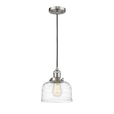 Bell - 1 Light Cord Hung Mini Pendant In Industrial Style-10 Inches Tall and 8 Inches Wide
