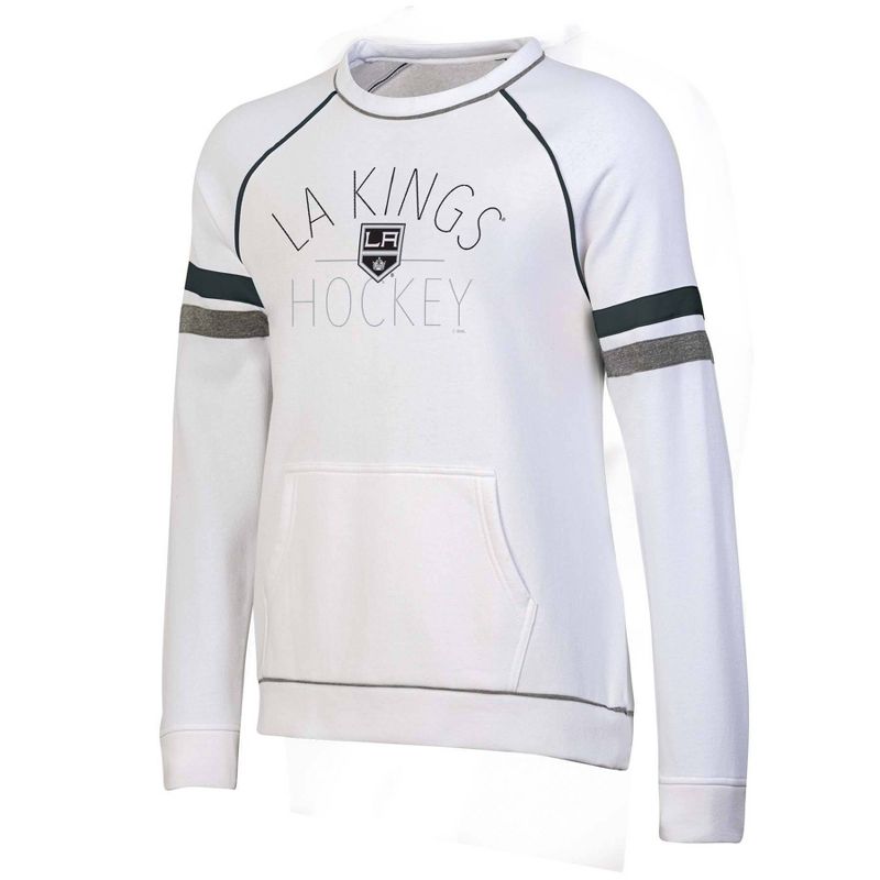 NHL Los Angeles Kings Women&#39;s White Long Sleeve Fleece Crew Sweatshirt, 1 of 4