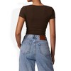 Anna-Kaci Women's Short Sleeve V-Neck Top with Grommet Details and Slim Fit - 2 of 4