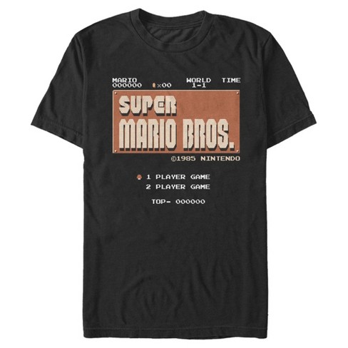 Men's Nintendo Super Mario Brothers Title Screen T-shirt - Black