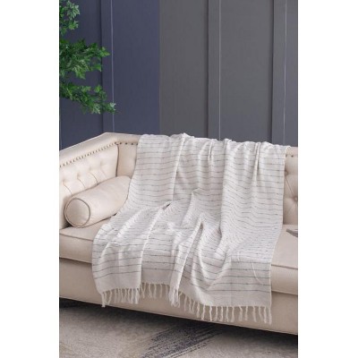 Sapphtopaz 50x60" Decorative Cotton Throw Blanket with Tassels, 2-Pack Decorative Recycled Cotton Accent Blanket, Lightweight Blanket for Bed, Couch