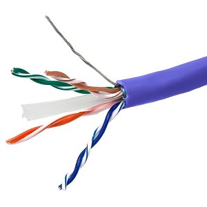 Monoprice Cat6A Ethernet Bulk Cable - 1000 Feet - Blue | Network Internet Cord - Solid, 550Mhz, FTP, CMR, Pure Bare Copper Wire, 10G, 23AWG, No Logo - 1 of 4