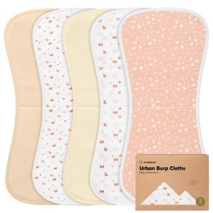KeaBabies 5pk Urban Baby Burp Cloths, Organic Burping Cloth for Babies, Burp Rags for Baby Girls, Boys - 1 of 4