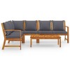 vidaXL Outdoor Lounge Set, Solid Acacia Wood, Modern Style Patio Furniture with Cushions and Coffee Table, Durable and Weather Resistant - 3 of 4