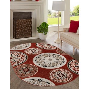 Unique Loom    Outdoor Modern Circles Area Rug - 1 of 4