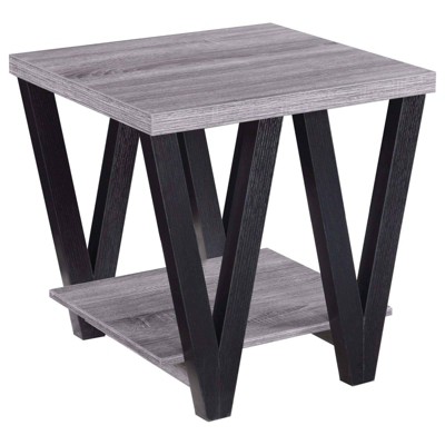 Coaster Stevens Modern V shaped End Table Black/Antique Gray