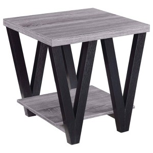 Coaster Stevens Modern V shaped End Table Black/Antique Gray - 1 of 4