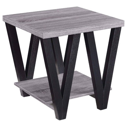 Coaster Stevens Modern V shaped End Table Black/Antique Gray - image 1 of 4