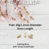 Pear Baguette CZ Flat Back Earrings for Cartilage Helix Tragus Lobe 16g Gold Plated Sterling Silver 1 pair by Ginger Lyne - 3 of 4