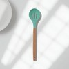 Unique Bargains Spoon Hand Wash Only Wooden Handle Slotted Spoon Silicone Wooden Handle 12.6" 1 Pc - 2 of 4