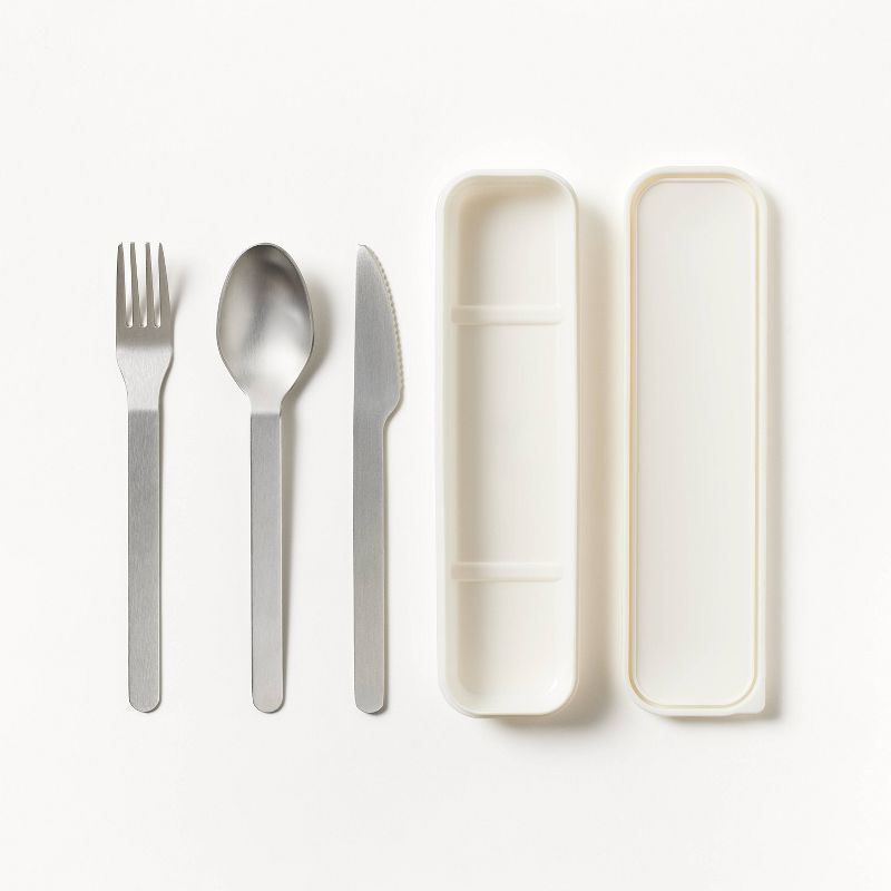 Stainless Steel Flatware Set with Case Beige/Silver - Figmint&#8482;, 4 of 5